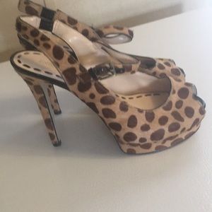 Enzo Angiolini Pony/Calf Hair Peep Toe-Size 6M